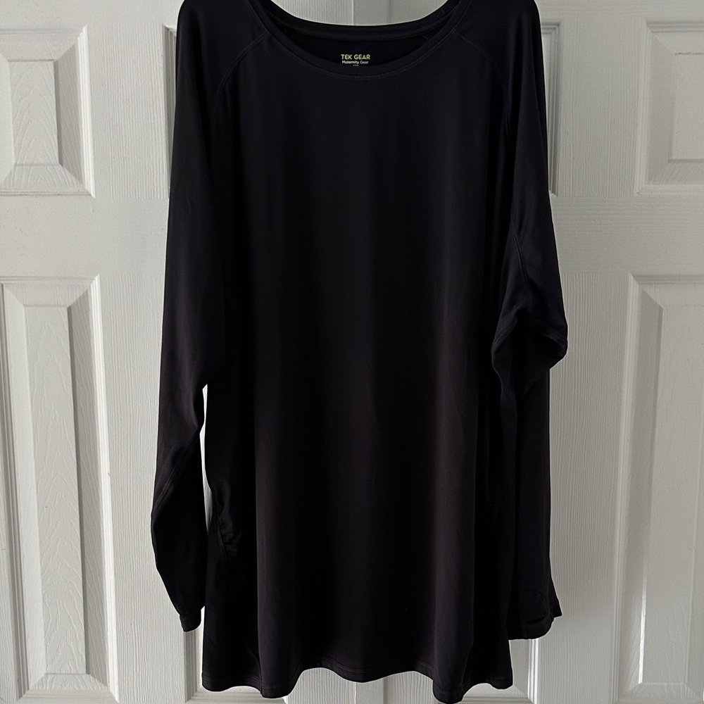 Maternity Black Athletic Long Sleeve Top